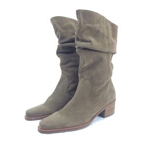 Nicole Green Suede Boots